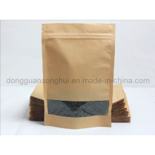 Tea Vacuum Bag with Window & Zipper/ Food Plastic Window Bag